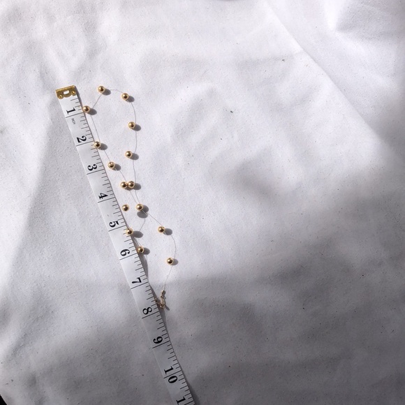 14K Real Yellow Gold Bead Invisible Necklace - Picture 8 of 9